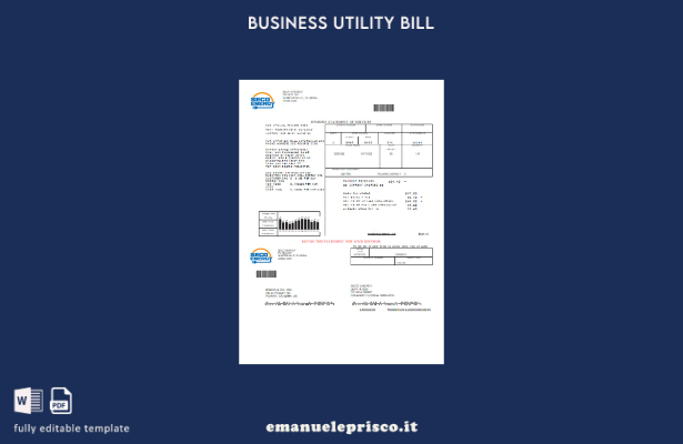 modello di fattura aziendale di utilità Seco Energy stile verificato